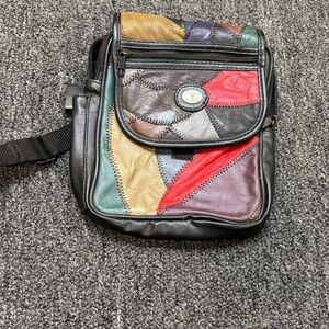 Multicolor Patchwork Leather Crossbody Bag Taurus Collection